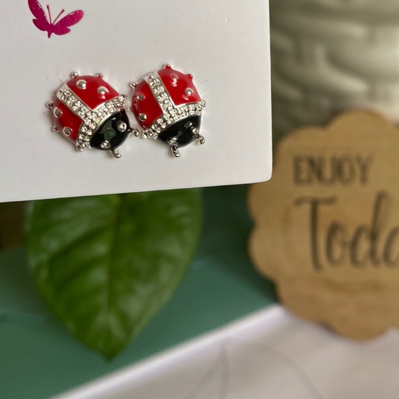 Red Ladybug post Earrings  ITEMS $8 or less BOGO . Bundle I will discount. - Picture 2 of 7